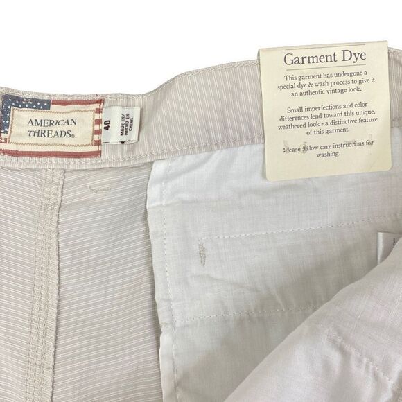 NWT Men’s American Threads Weathered Vintage Look Beige Shorts Size 40W - Picture 3 of 6